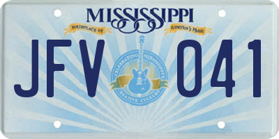 MS license plate JFV041