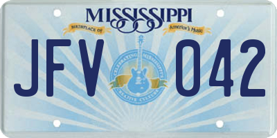 MS license plate JFV042
