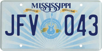 MS license plate JFV043