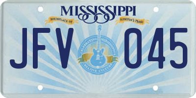 MS license plate JFV045