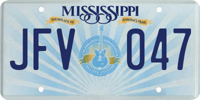 MS license plate JFV047