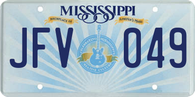 MS license plate JFV049