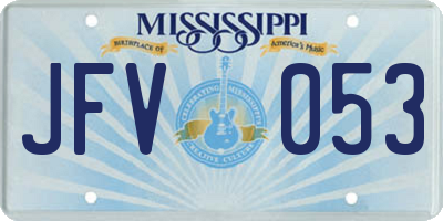 MS license plate JFV053