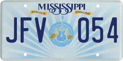 MS license plate JFV054