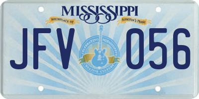 MS license plate JFV056