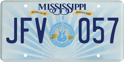 MS license plate JFV057