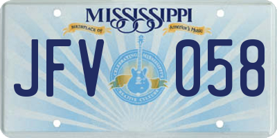 MS license plate JFV058