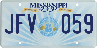 MS license plate JFV059