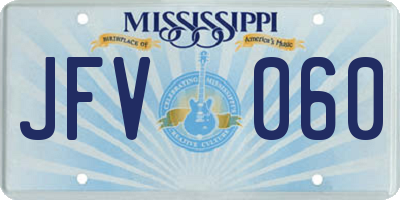 MS license plate JFV060