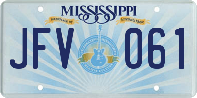 MS license plate JFV061