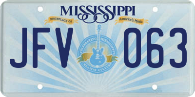 MS license plate JFV063
