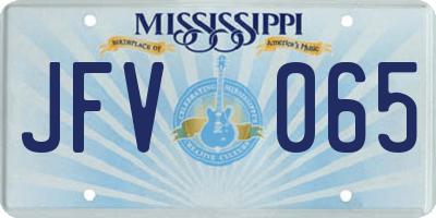 MS license plate JFV065