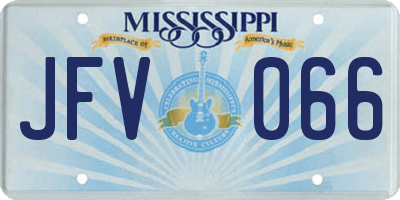 MS license plate JFV066