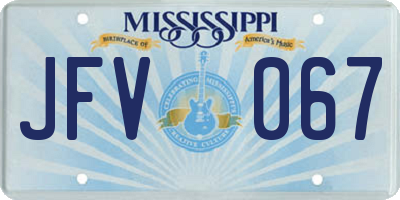 MS license plate JFV067