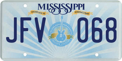 MS license plate JFV068