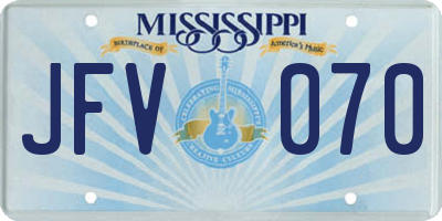 MS license plate JFV070