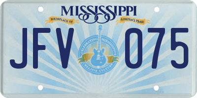 MS license plate JFV075