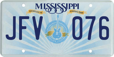 MS license plate JFV076