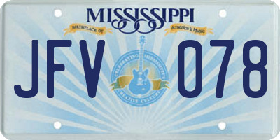 MS license plate JFV078