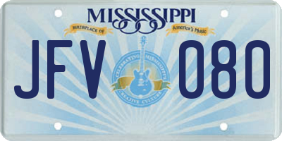 MS license plate JFV080