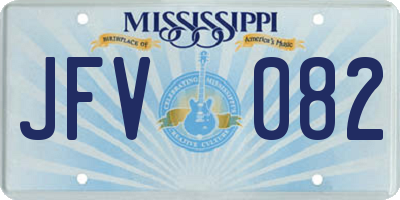 MS license plate JFV082