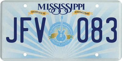 MS license plate JFV083