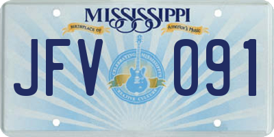 MS license plate JFV091