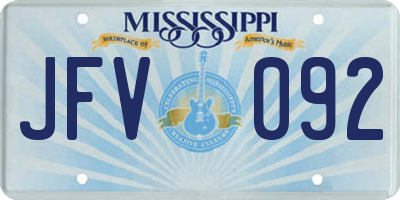 MS license plate JFV092
