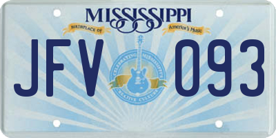 MS license plate JFV093