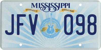 MS license plate JFV098