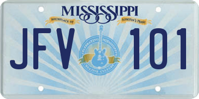 MS license plate JFV101