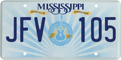 MS license plate JFV105