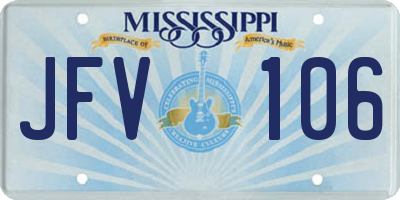 MS license plate JFV106