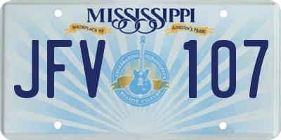 MS license plate JFV107