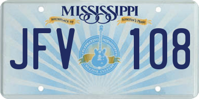 MS license plate JFV108