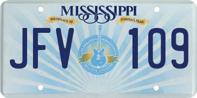 MS license plate JFV109