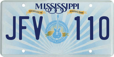 MS license plate JFV110