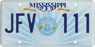 MS license plate JFV111