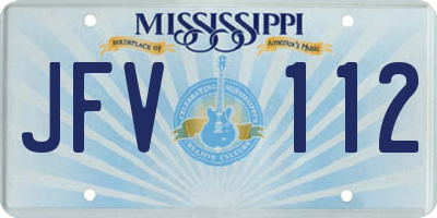 MS license plate JFV112