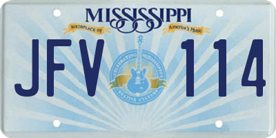 MS license plate JFV114