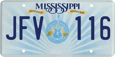 MS license plate JFV116