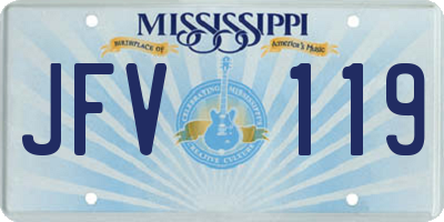 MS license plate JFV119