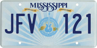 MS license plate JFV121