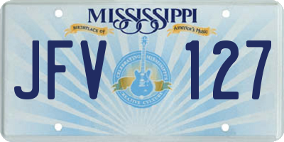 MS license plate JFV127