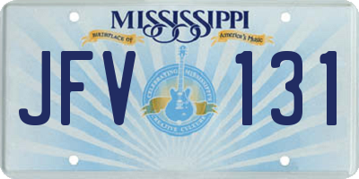 MS license plate JFV131