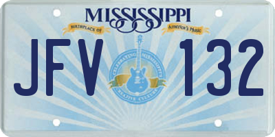 MS license plate JFV132