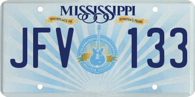 MS license plate JFV133