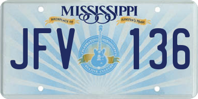 MS license plate JFV136