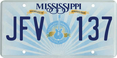 MS license plate JFV137