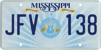 MS license plate JFV138